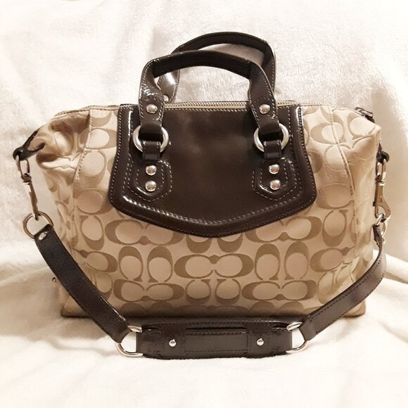 Coach Ashley Signature Satchel Brown Handbag - Picture 2 of 14